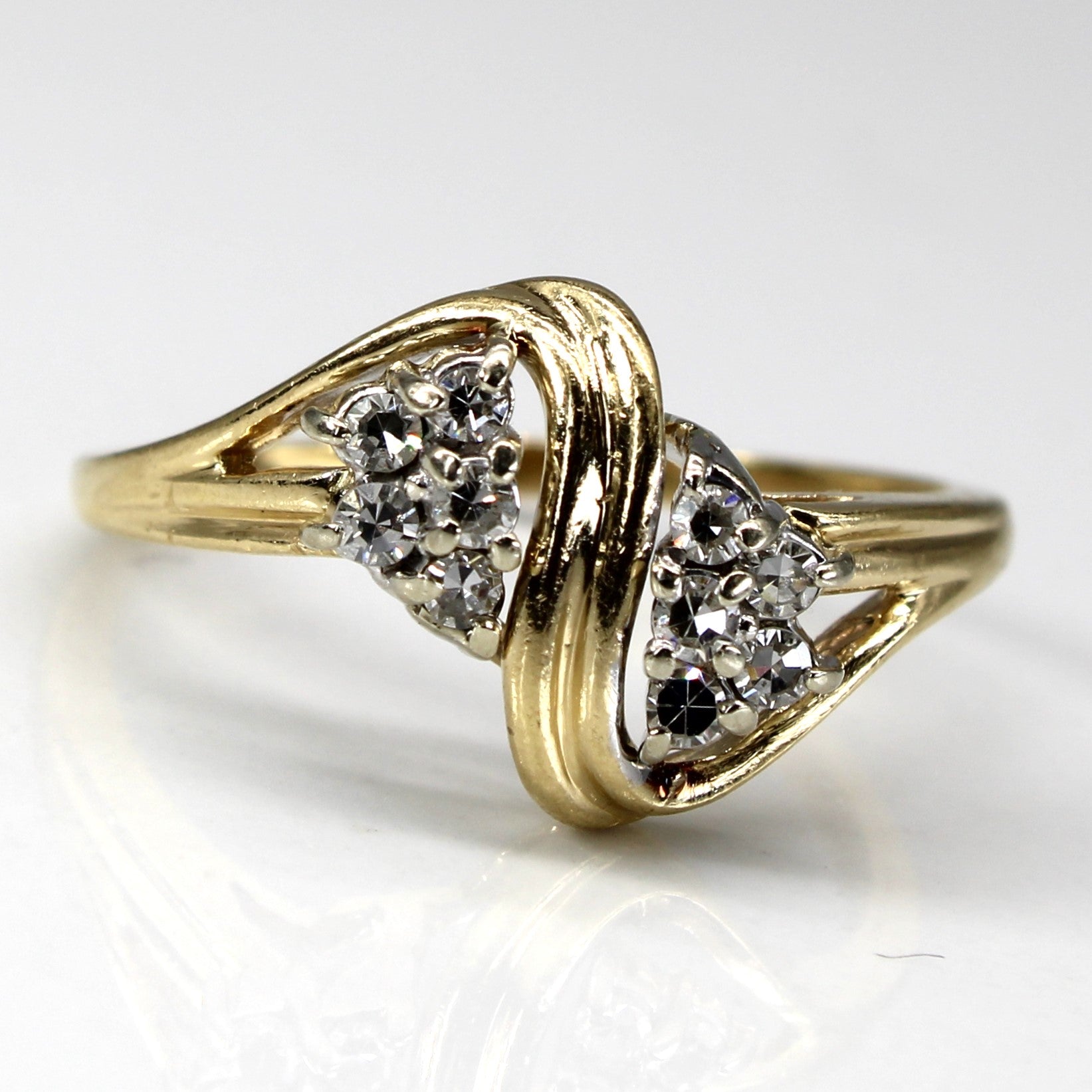 Cluster Diamond Bypass Ring | 0.20ctw | SZ 8.25 |