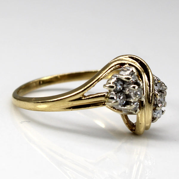 Cluster Diamond Bypass Ring | 0.20ctw | SZ 8.25 |