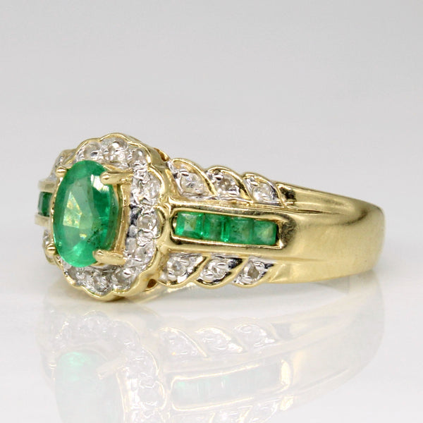 Emerald & Diamond Cocktail Ring | 0.52ctw, 0.07ctw | SZ 7 |