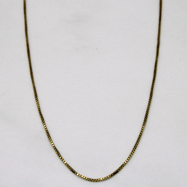 18k Yellow Gold Box Link Chain | 20