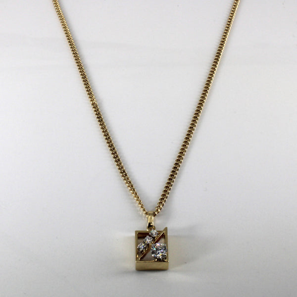 Diamond Pendant Curb Link Chain Necklace | 0.93ctw | 18