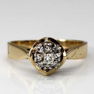 High Set Cluster Diamond Ring | 0.12ctw | SZ 6.75 |