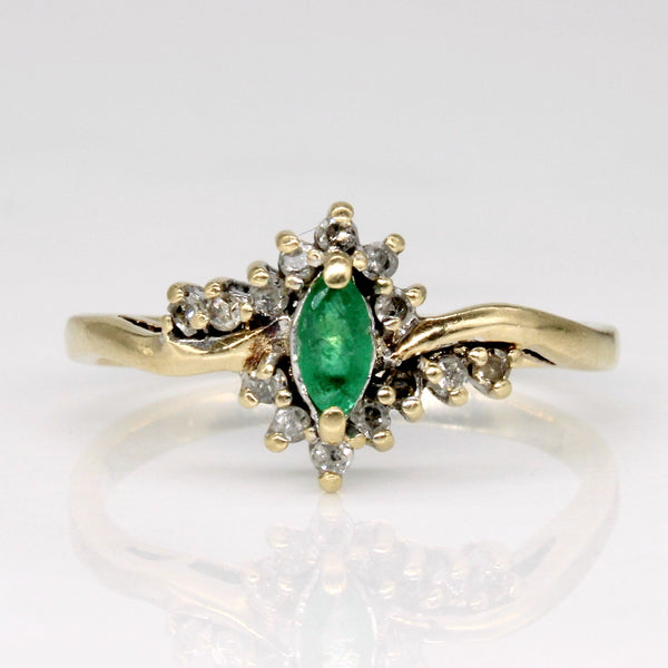 Emerald & Diamond Ring | 0.11ct, 0.07ctw | SZ 7.75 |