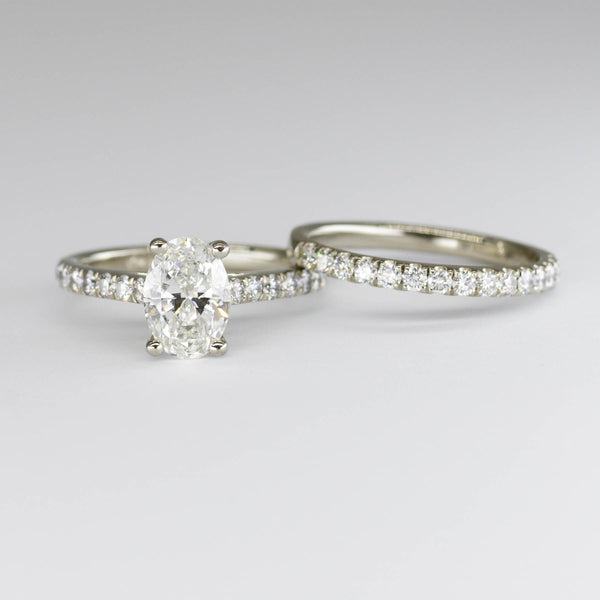 Oval Diamond Engagement Ring Set | 1.46ctw | SZ 4.5 |