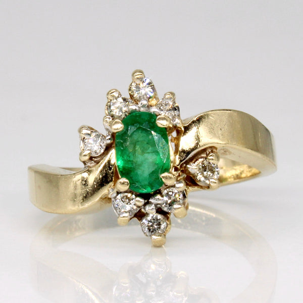 Emerald & Diamond Ring | 0.35ct, 0.20ctw | SZ 6.25 |