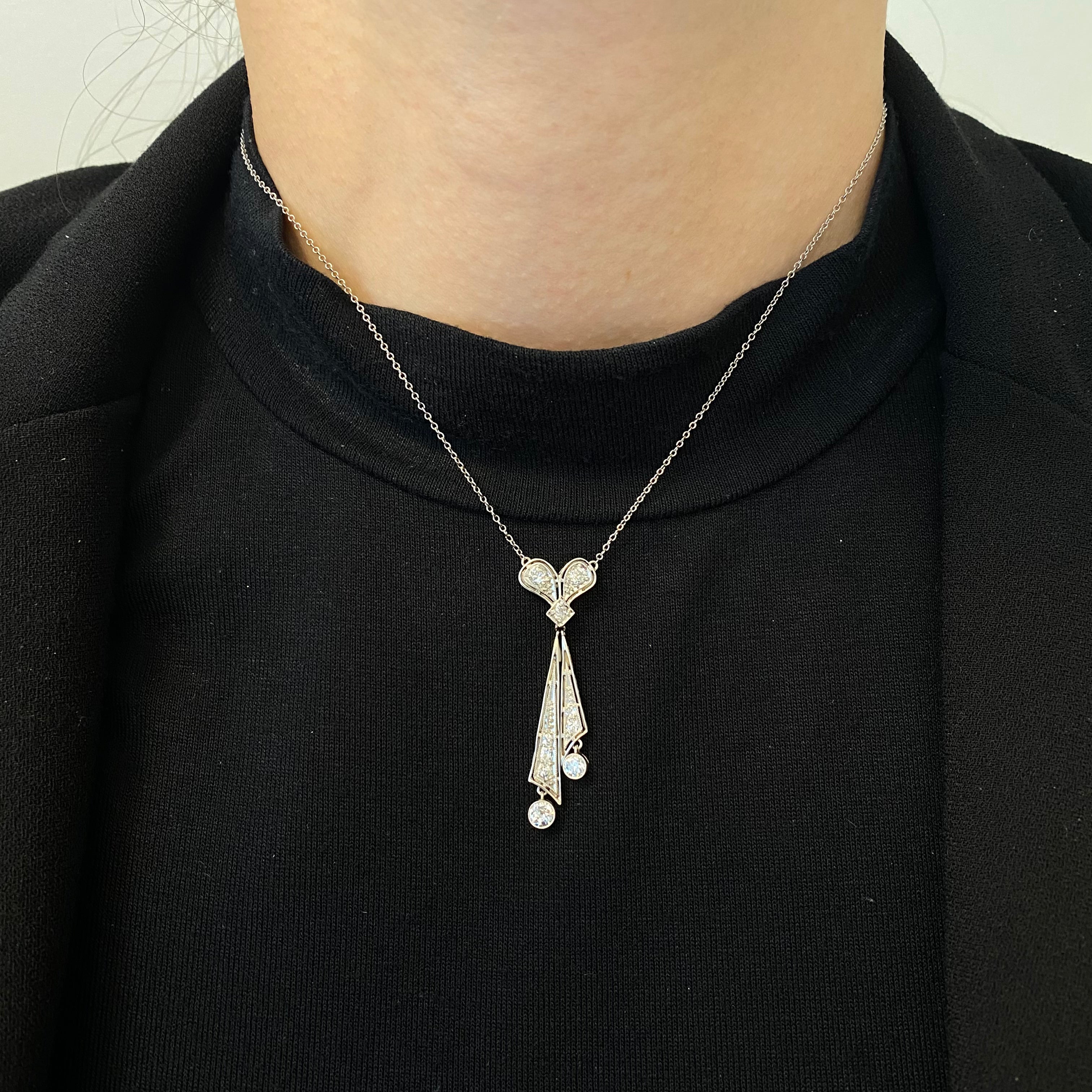 Collier nœud papillon en diamants | 0,52 ct | 14,5 po | 