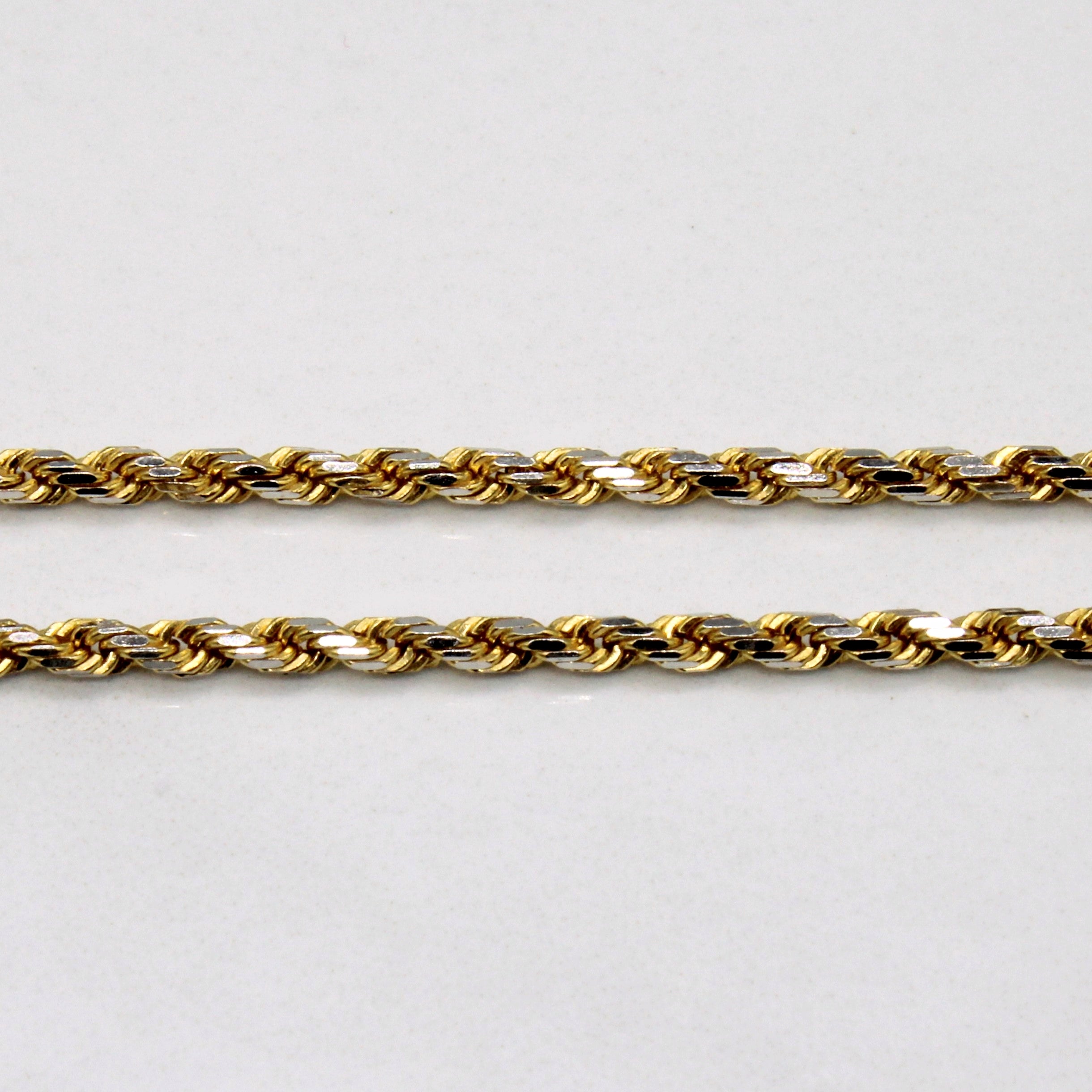 14k Two Tone Gold Rope Chain | 18" |