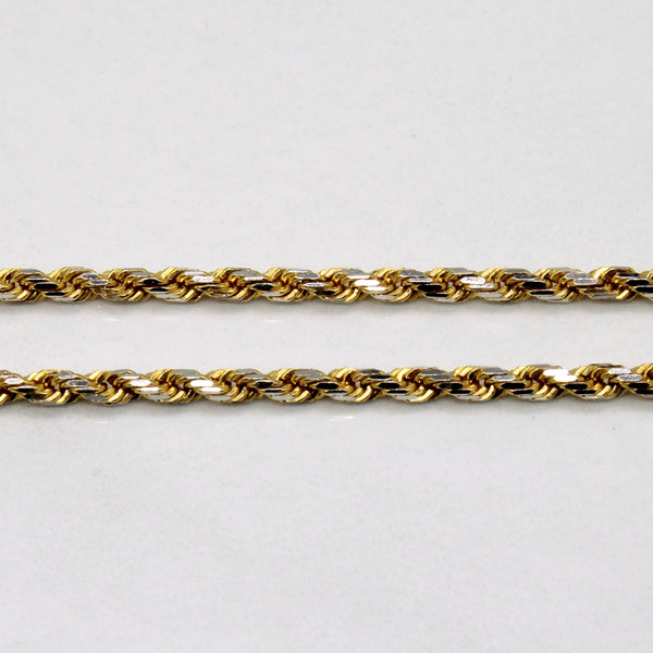 14k Two Tone Gold Rope Chain | 18
