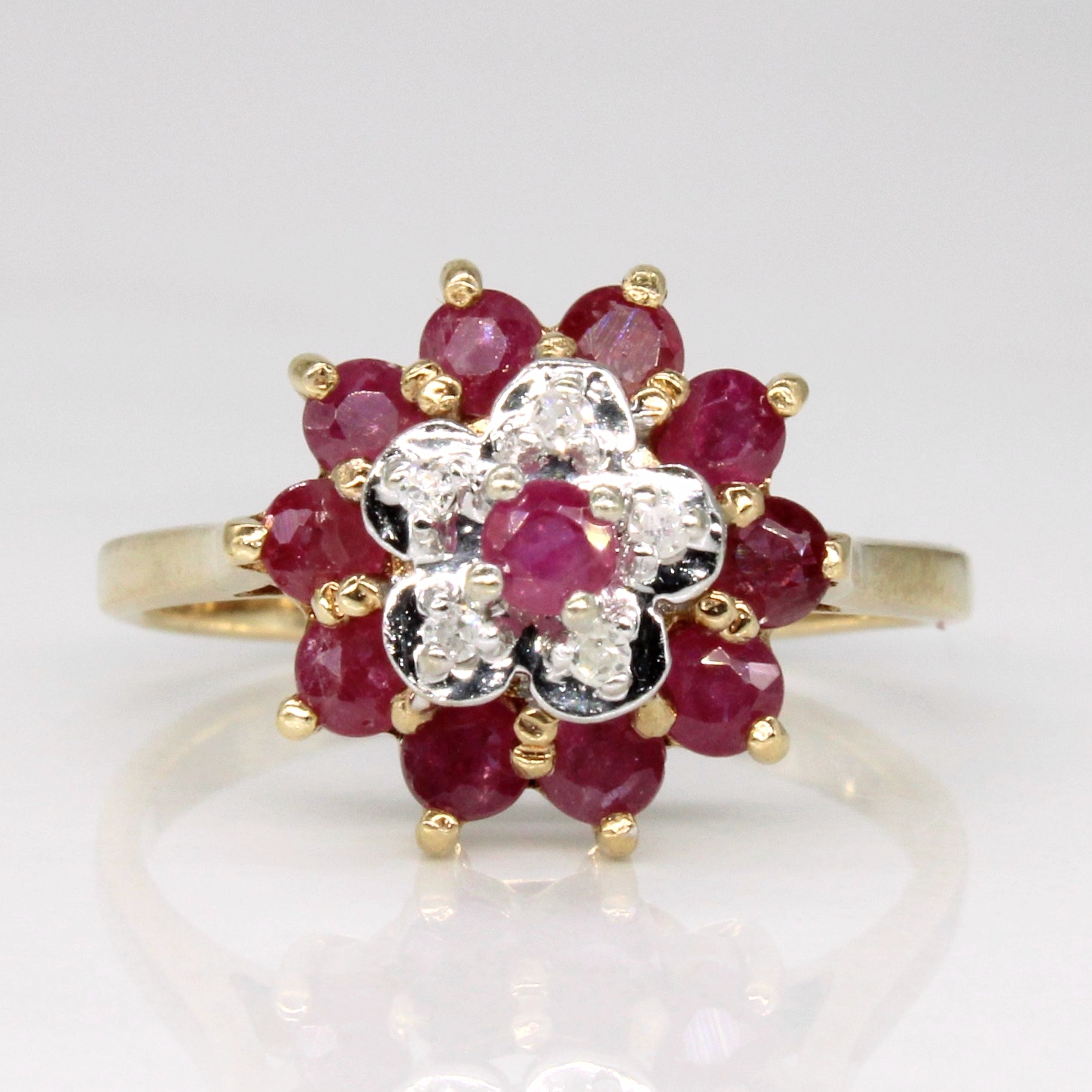 Ruby & Diamond Cocktail Ring | 0.75ctw, 0.03ctw | SZ 6.25 |