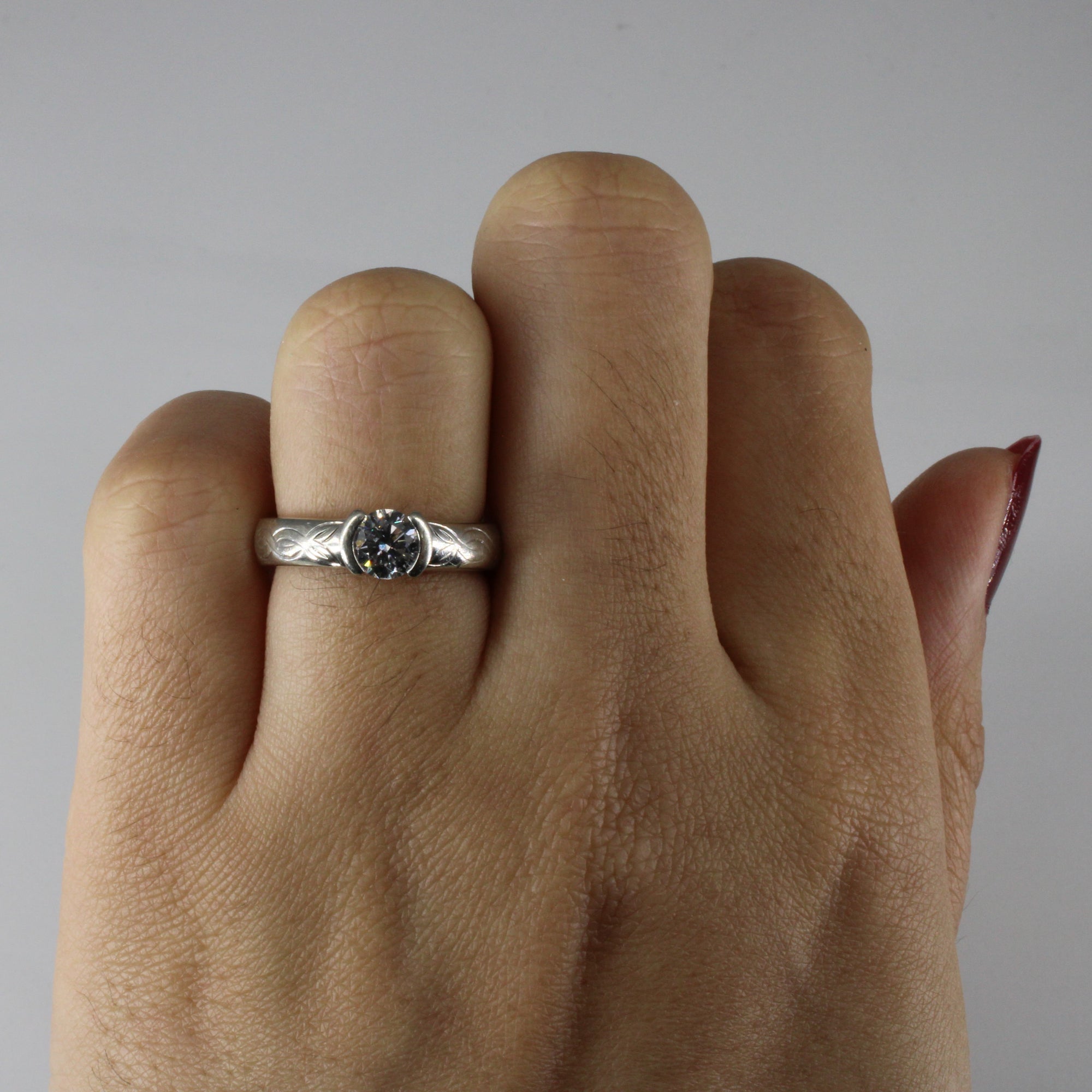 Semi Bezel Solitaire Diamond Ring | 0.54ct | SZ 4.5 |