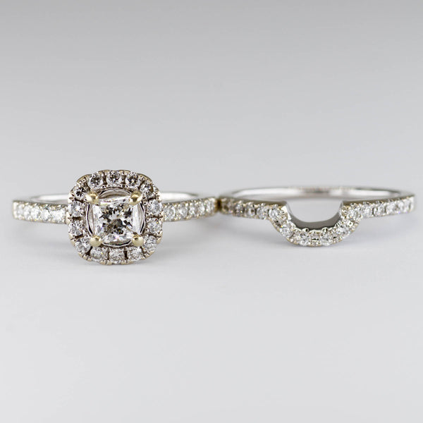 Halo Diamond Engagement Ring Set | 0.97ctw | SZ 5 |