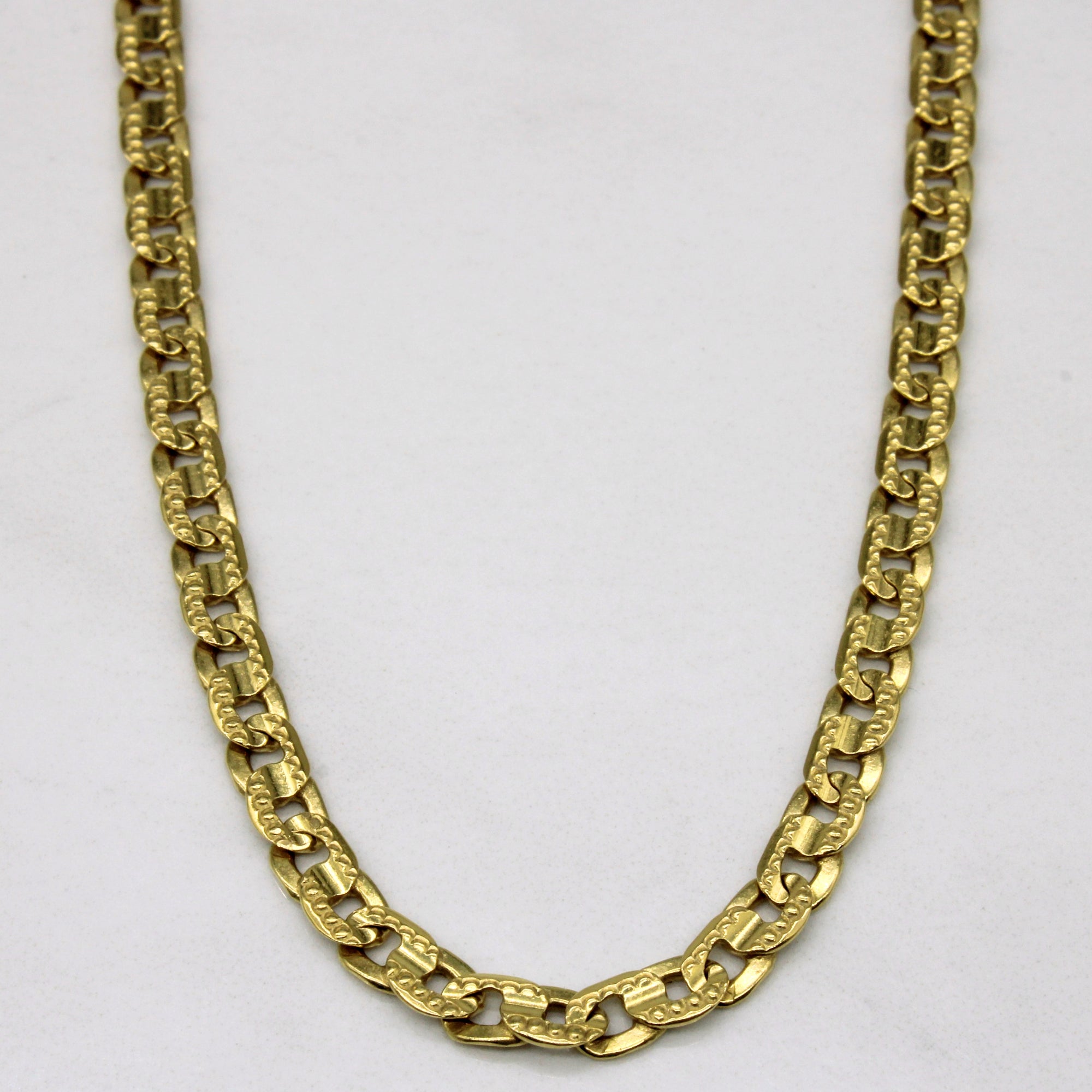 18k Yellow Gold Anchor Link Chain | 24