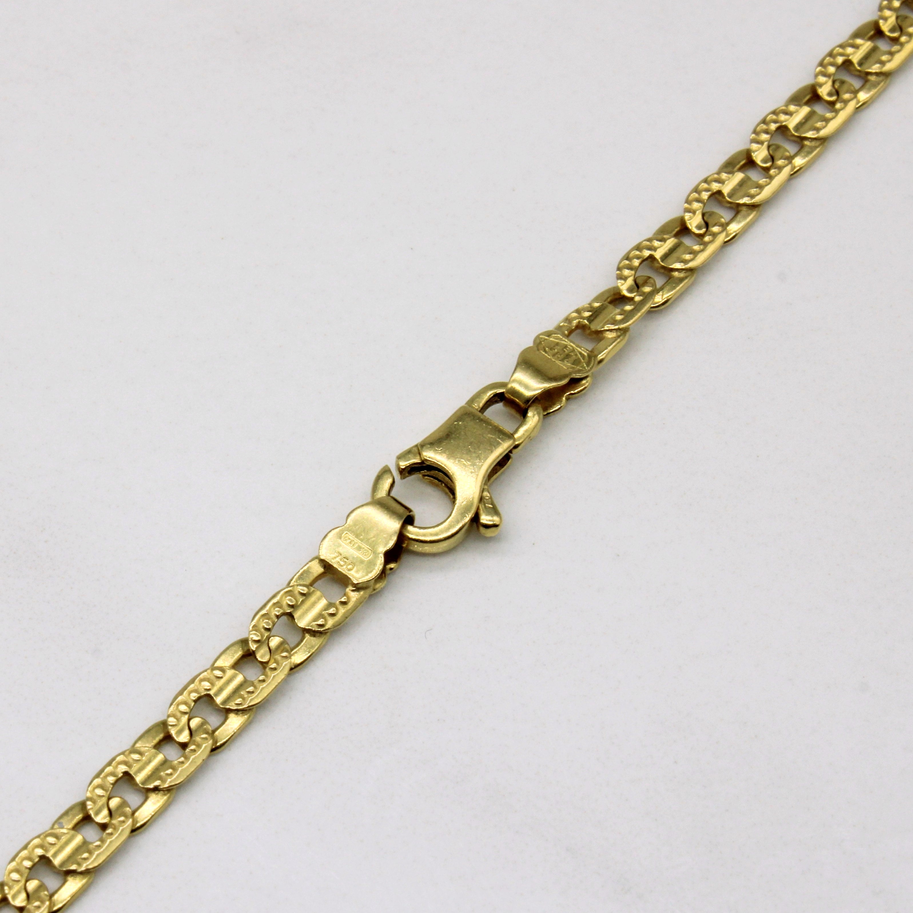 18k Yellow Gold Anchor Link Chain | 24" |