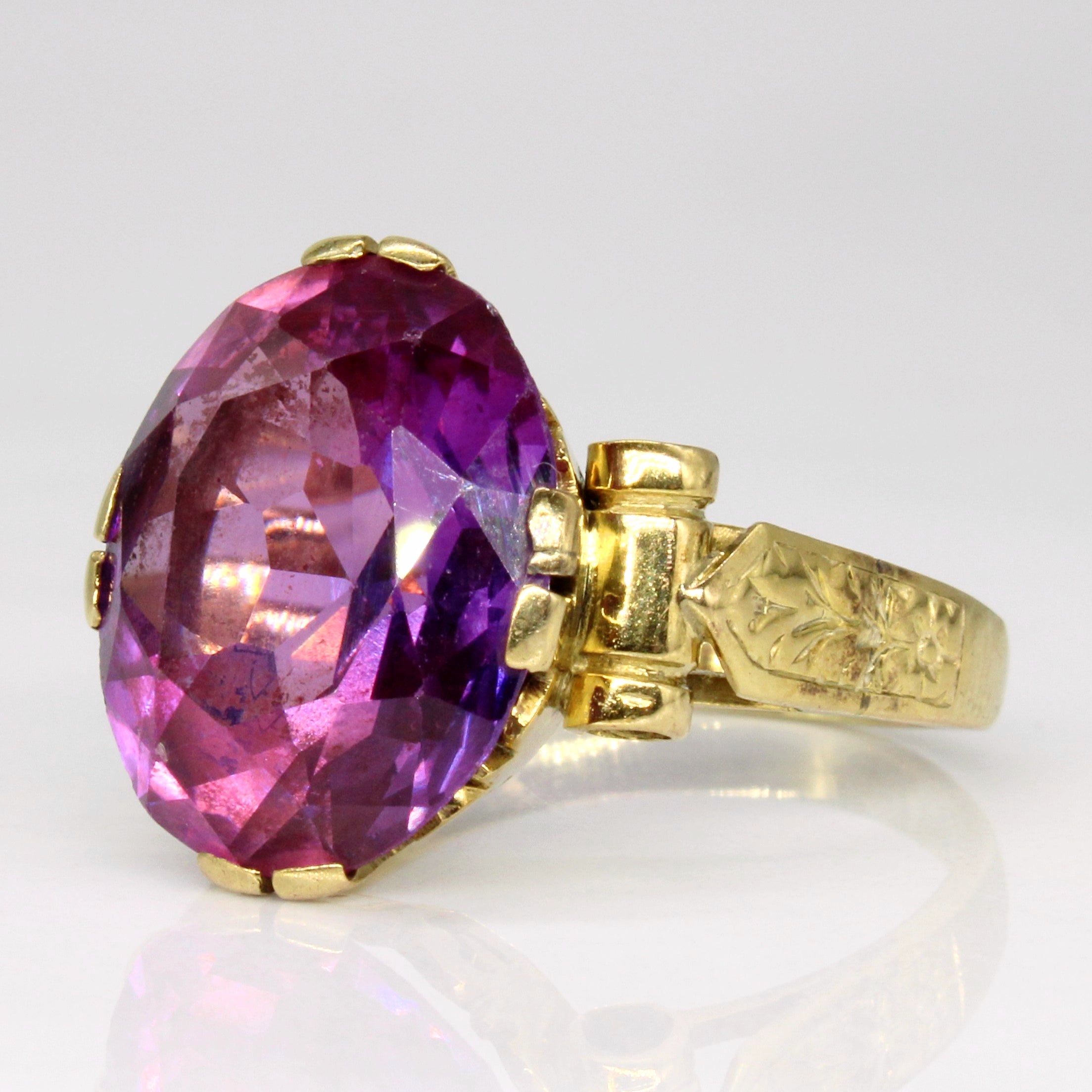 Bague cocktail en saphir synthétique | 9,80 ct | Taille 8 | 