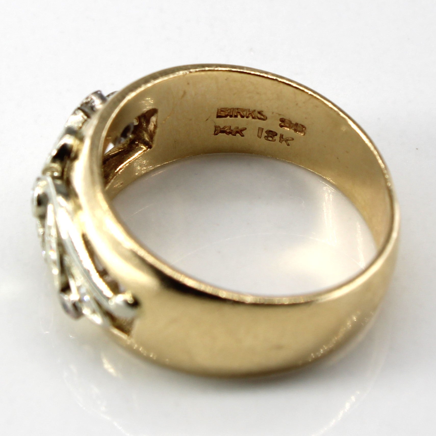 Textured Diamond Gold Ring | 0.08ctw | SZ 6.25 |