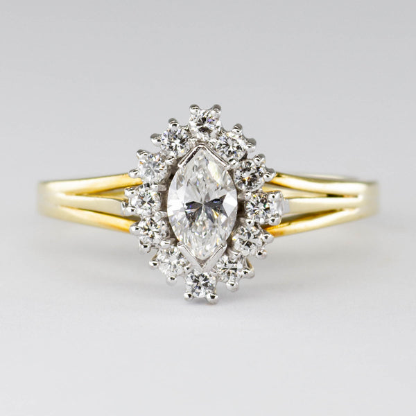 Halo Set Marquise Diamond Engagement Ring | 0.45ctw | SZ 5.5 |