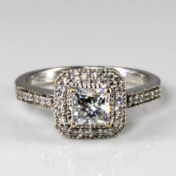Halo Diamond Engagement Ring | 1.01ctw | SZ 7.25 |