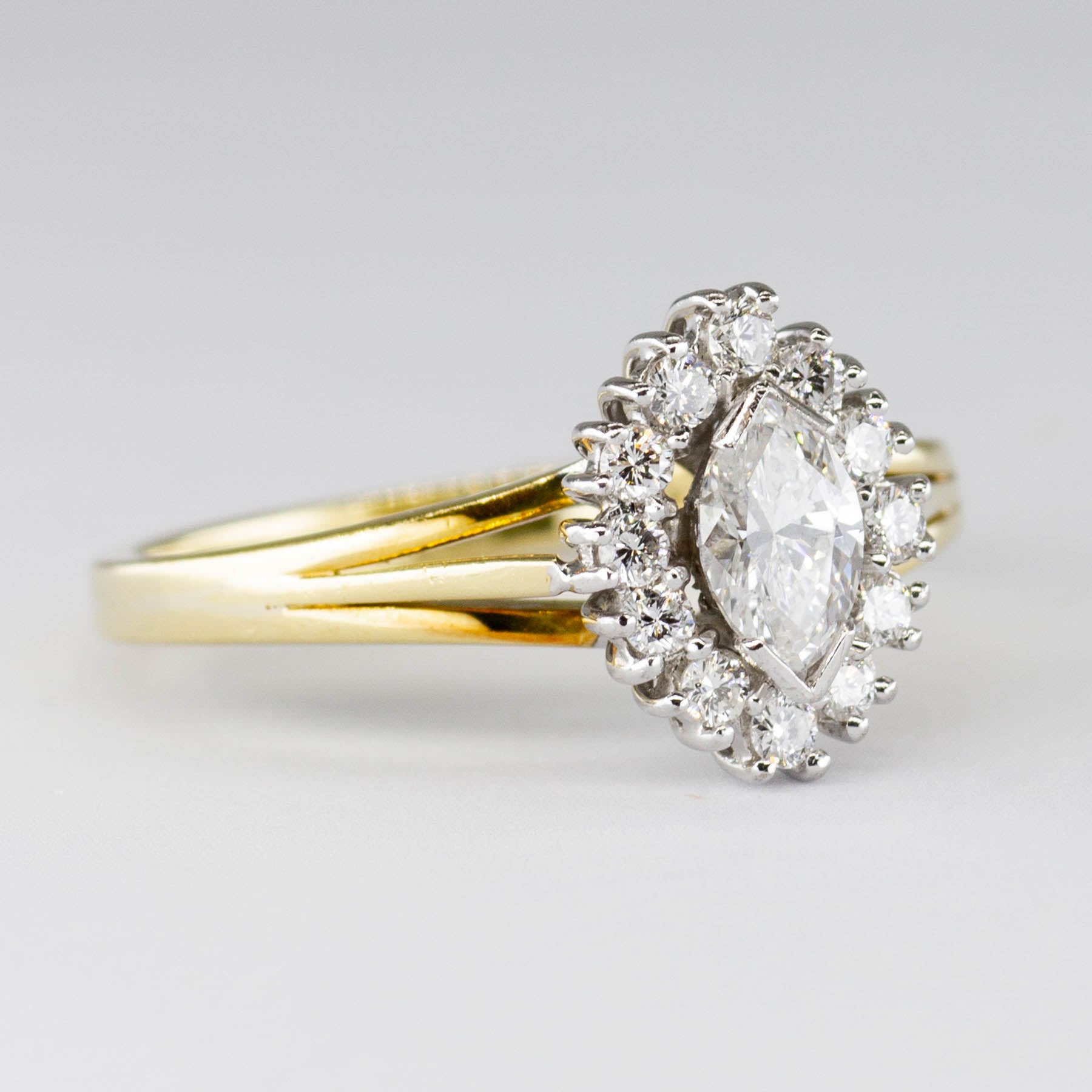 Halo Set Marquise Diamond Engagement Ring | 0.45ctw | SZ 5.5 |