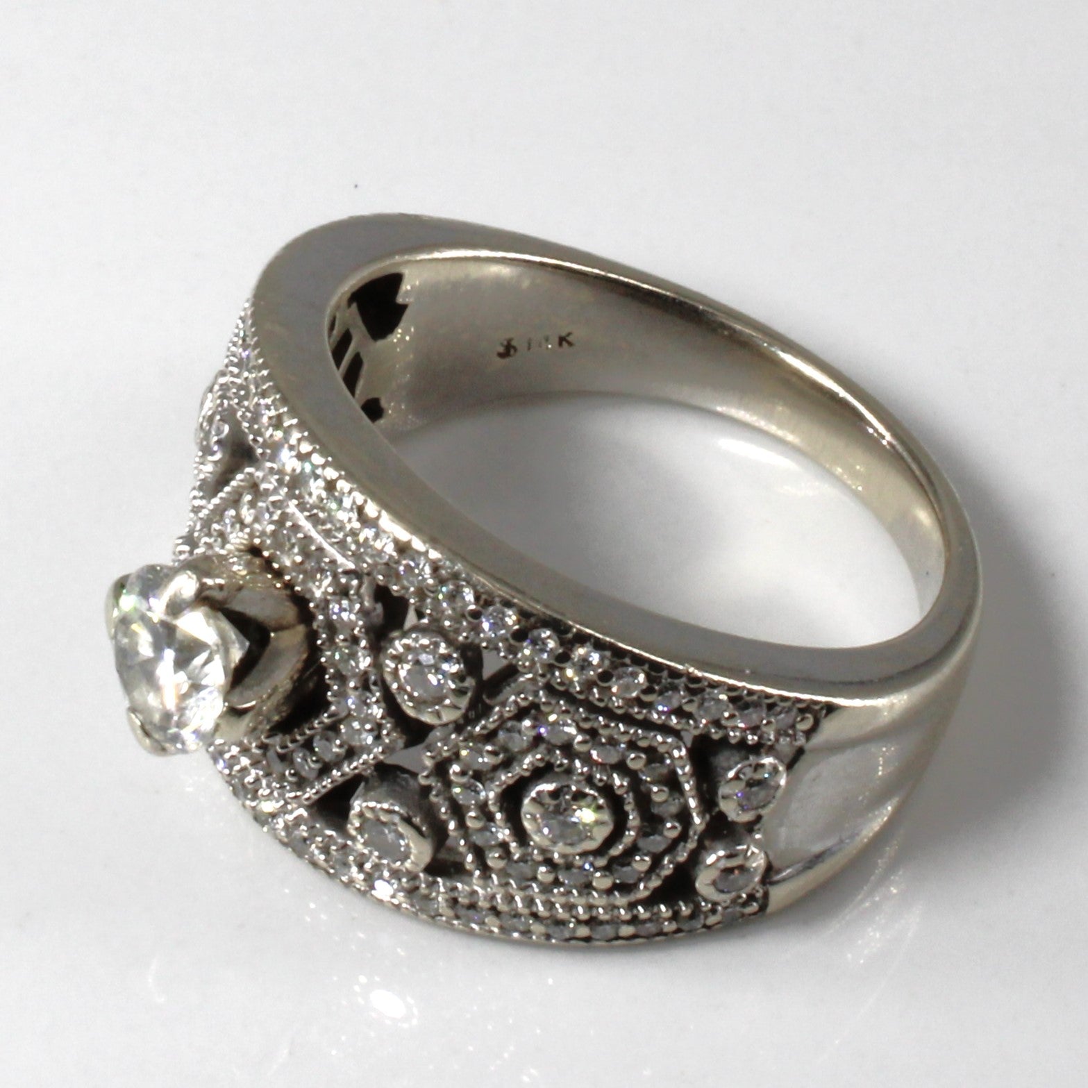 Filigree Milgrain Detail Diamond Engagement Ring | 1.13ctw | SZ 7 |