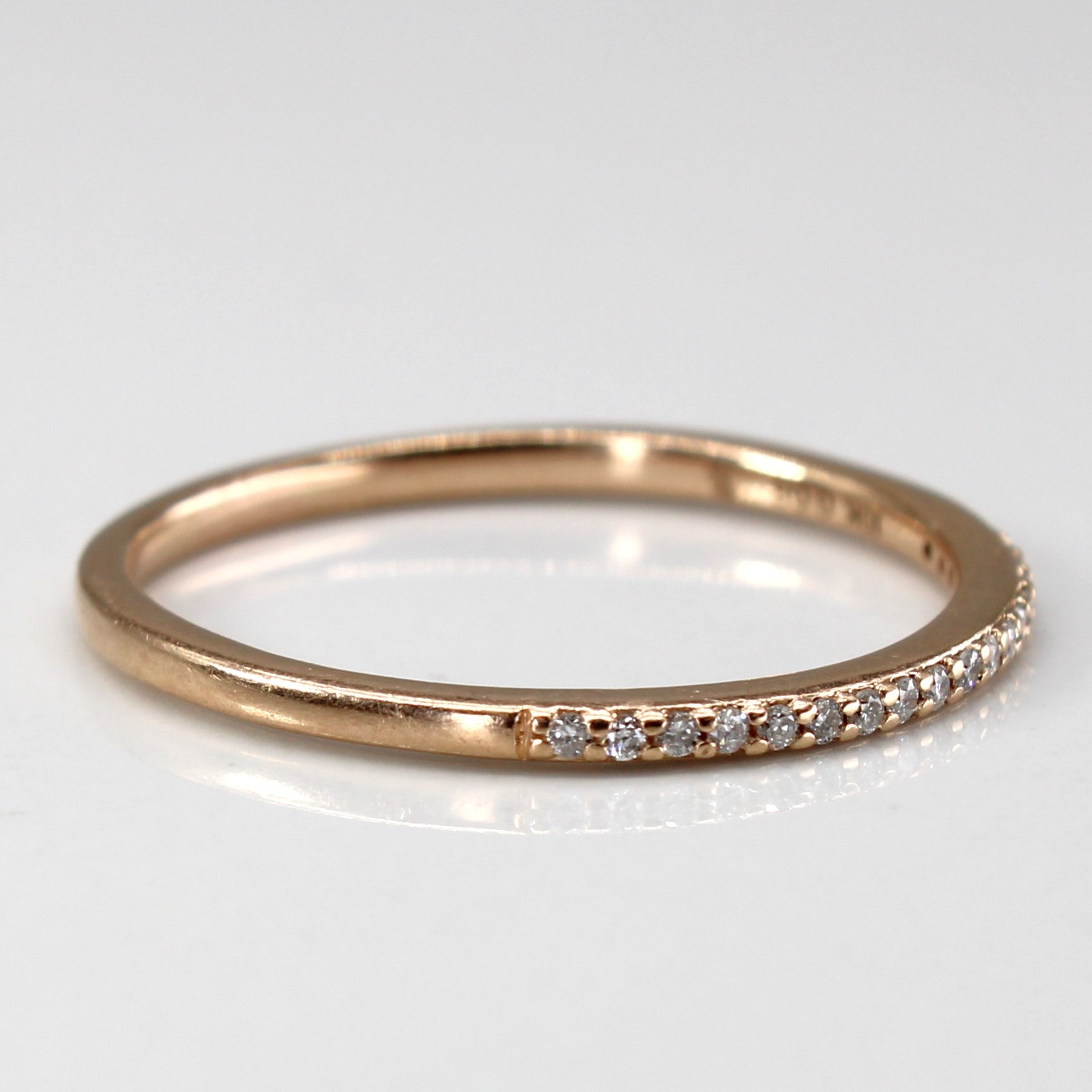 Pave Diamond Semi Eternity Gold Band | 0.08ctw | SZ 8.75 |