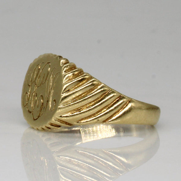 14k Yellow Gold 'L.C.M.' Signet Ring | SZ 6.75 |