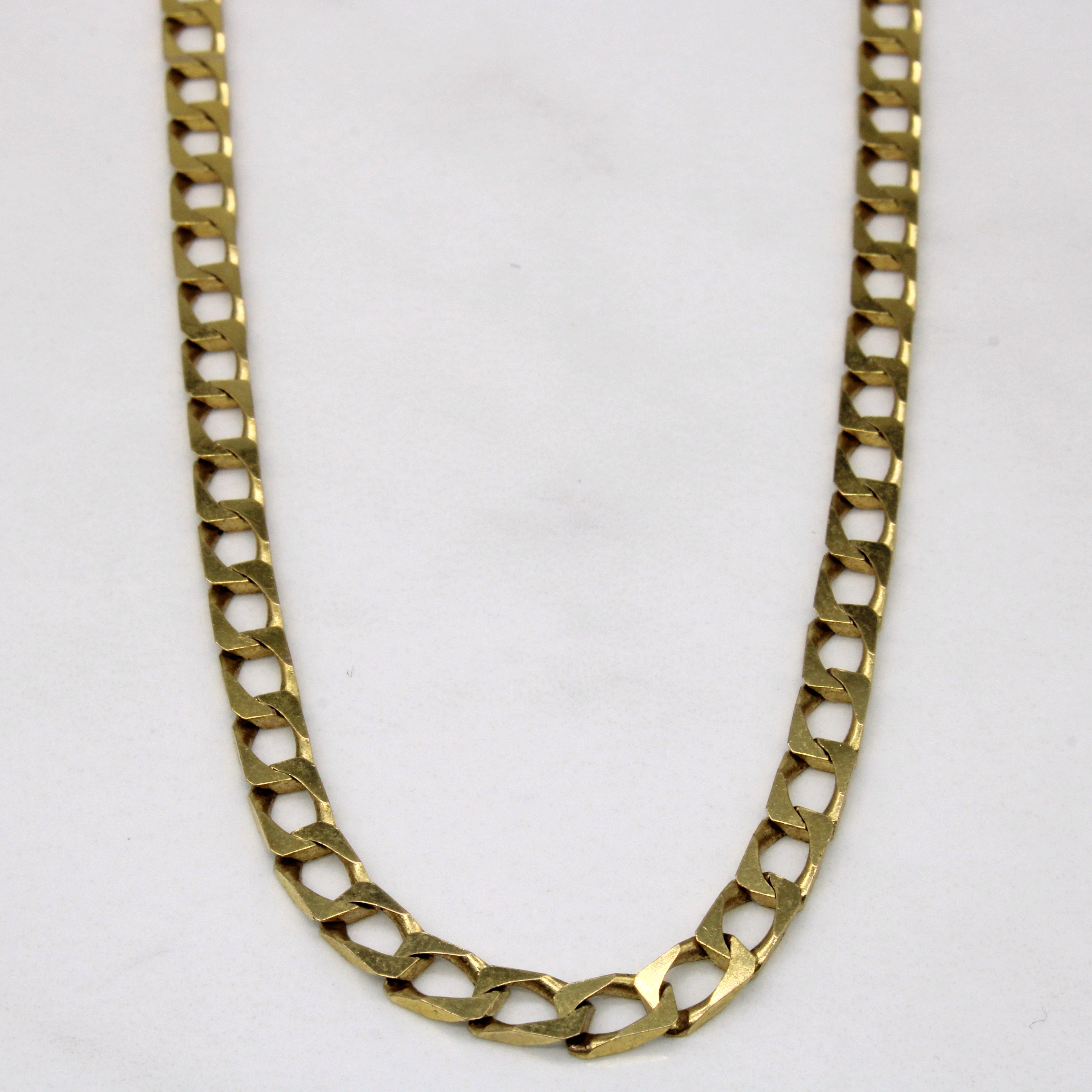 10k Yellow Gold Curb Link Chain | 22