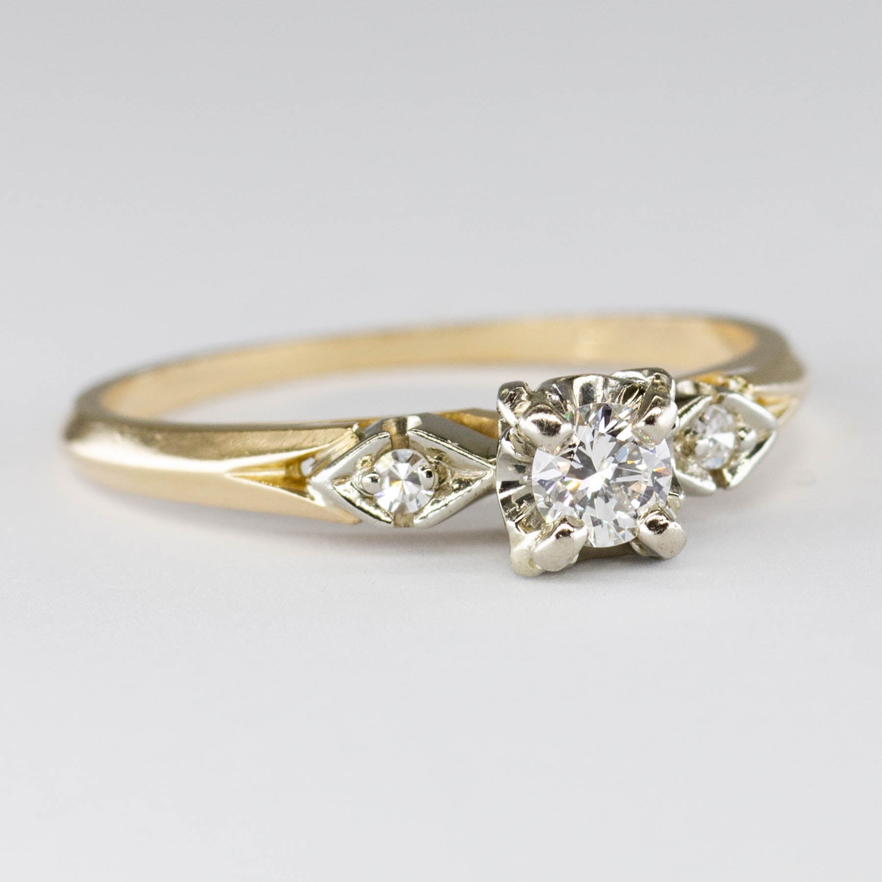 High Set Three Stone Diamond Ring | 0.26ctw | SZ 7.25 |
