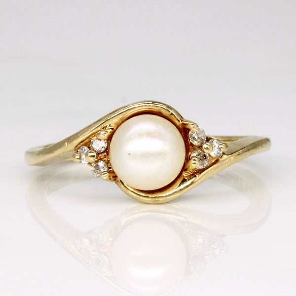 Pearl & Diamond Ring | 0.06ctw | SZ 6 |