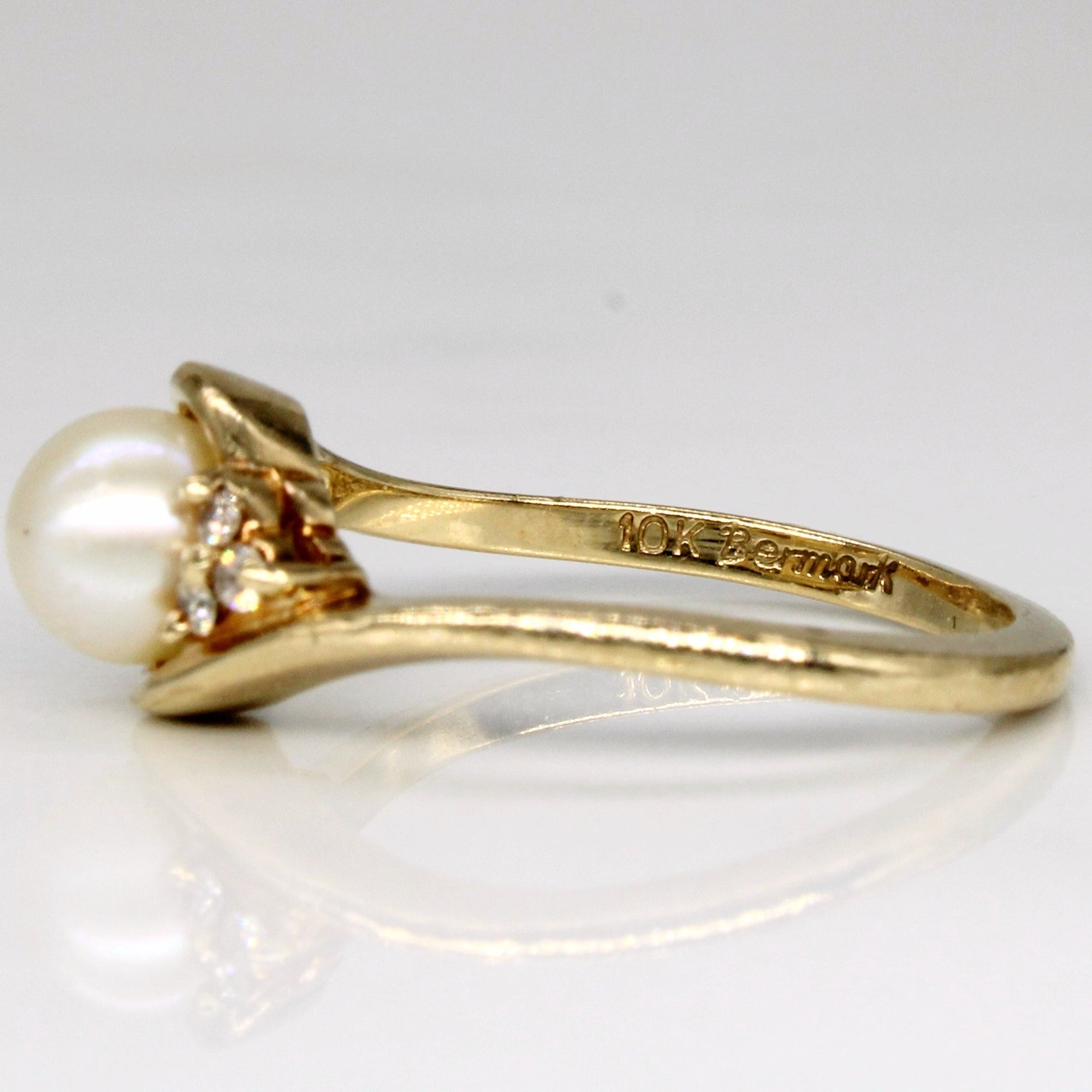 Pearl & Diamond Ring | 0.06ctw | SZ 6 |