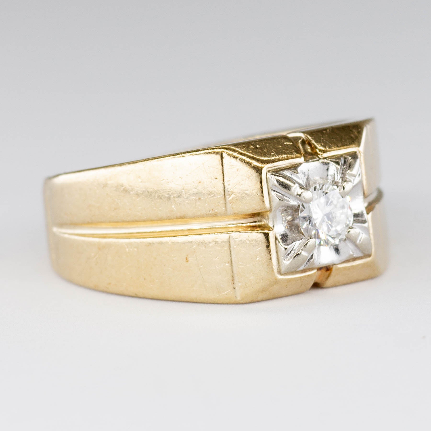 Solitaire Diamond Gold Ring | 0.18ct | SZ 6.75 |