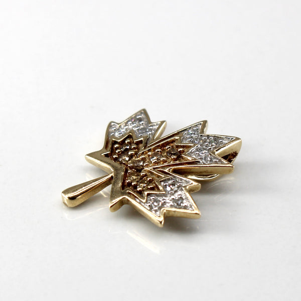 Diamond Maple Leaf Design Gold Pendant | 0.18ctw |