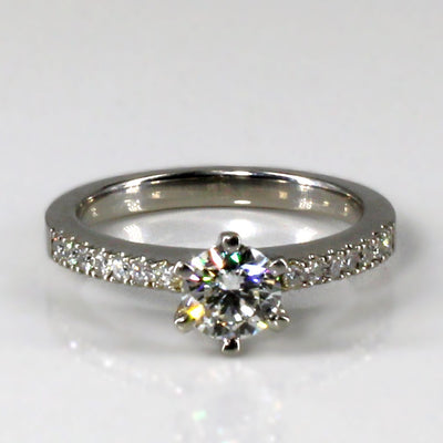 Solitaire with Accents Diamond Engagement Ring | 0.65ctw SI1 H/I | SZ 4.5 |