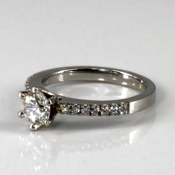 Solitaire with Accents Diamond Engagement Ring | 0.65ctw SI1 H/I | SZ 4.5 |