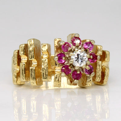 Ruby & Diamond Cocktail Ring | 0.24ctw, 0.13ct | SZ 4.75 |