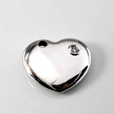 Italian Puffed Heart Diamond Pendant | 0.03ct |