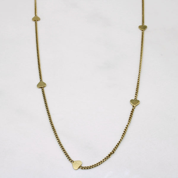 10k Yellow Gold Heart Link Chain | 23