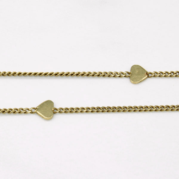 10k Yellow Gold Heart Link Chain | 23