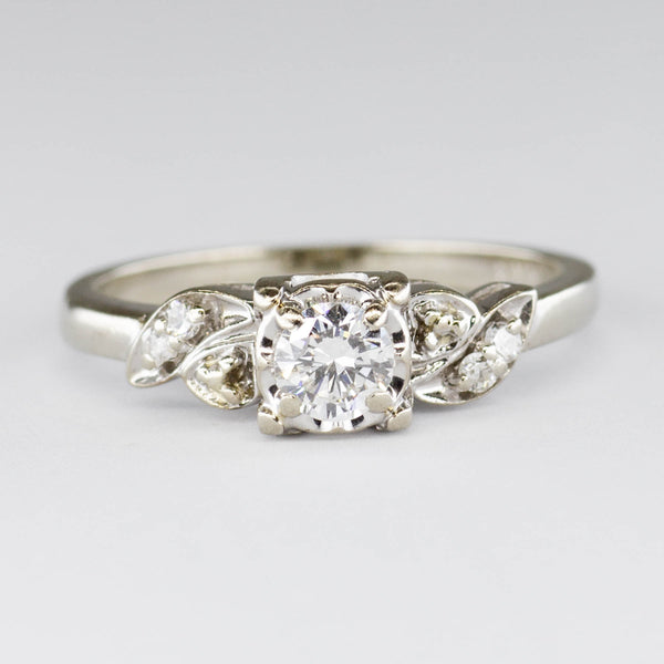 Solitaire with Accents Diamond Ring | 0.32ctw | SZ 6.75 |