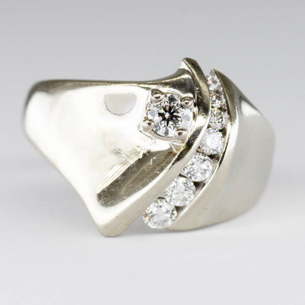 Chevron Style Channel Diamond Ring | 0.58ctw| SZ 8.5 |