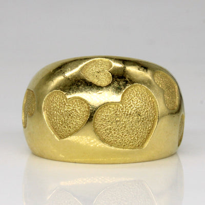 18k Yellow Gold Heart Ring | SZ 7.5 |