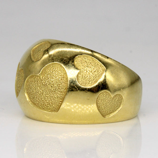 18k Yellow Gold Heart Ring | SZ 7.5 |