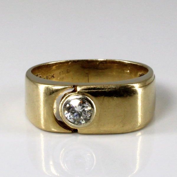 Bezel Set Solitaire Diamond Ring | 0.42ct | SZ 11 |