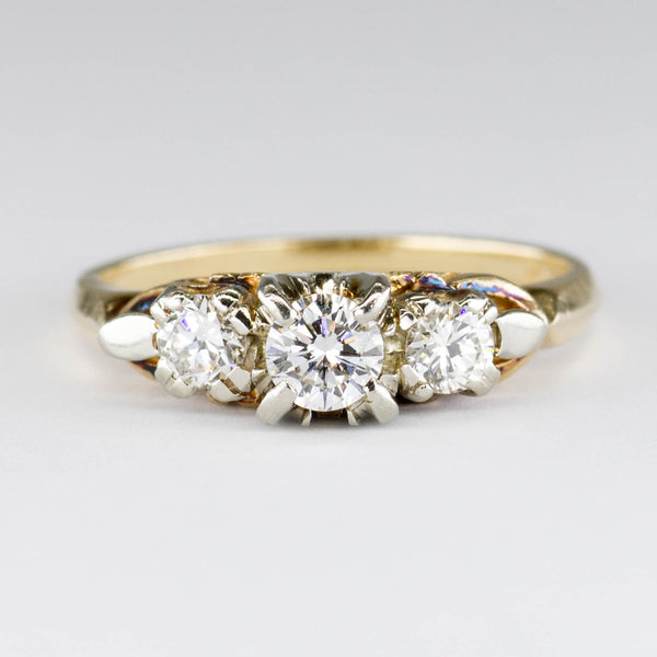 High Set Three Stone Diamond Ring | 0.50ctw | SZ 6.75 |