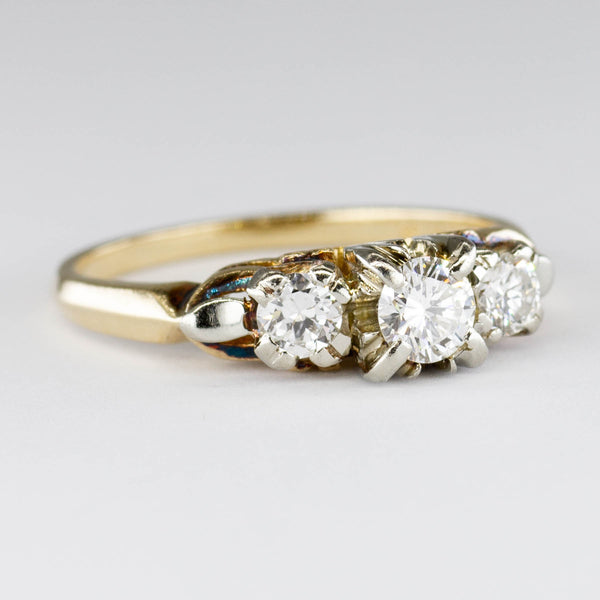 High Set Three Stone Diamond Ring | 0.50ctw | SZ 6.75 |