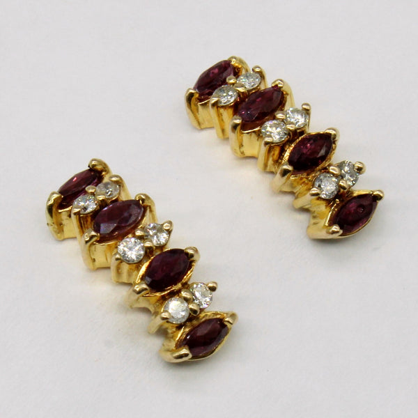 Ruby & Diamond Earrings | 0.48ctw, 0.18ctw |