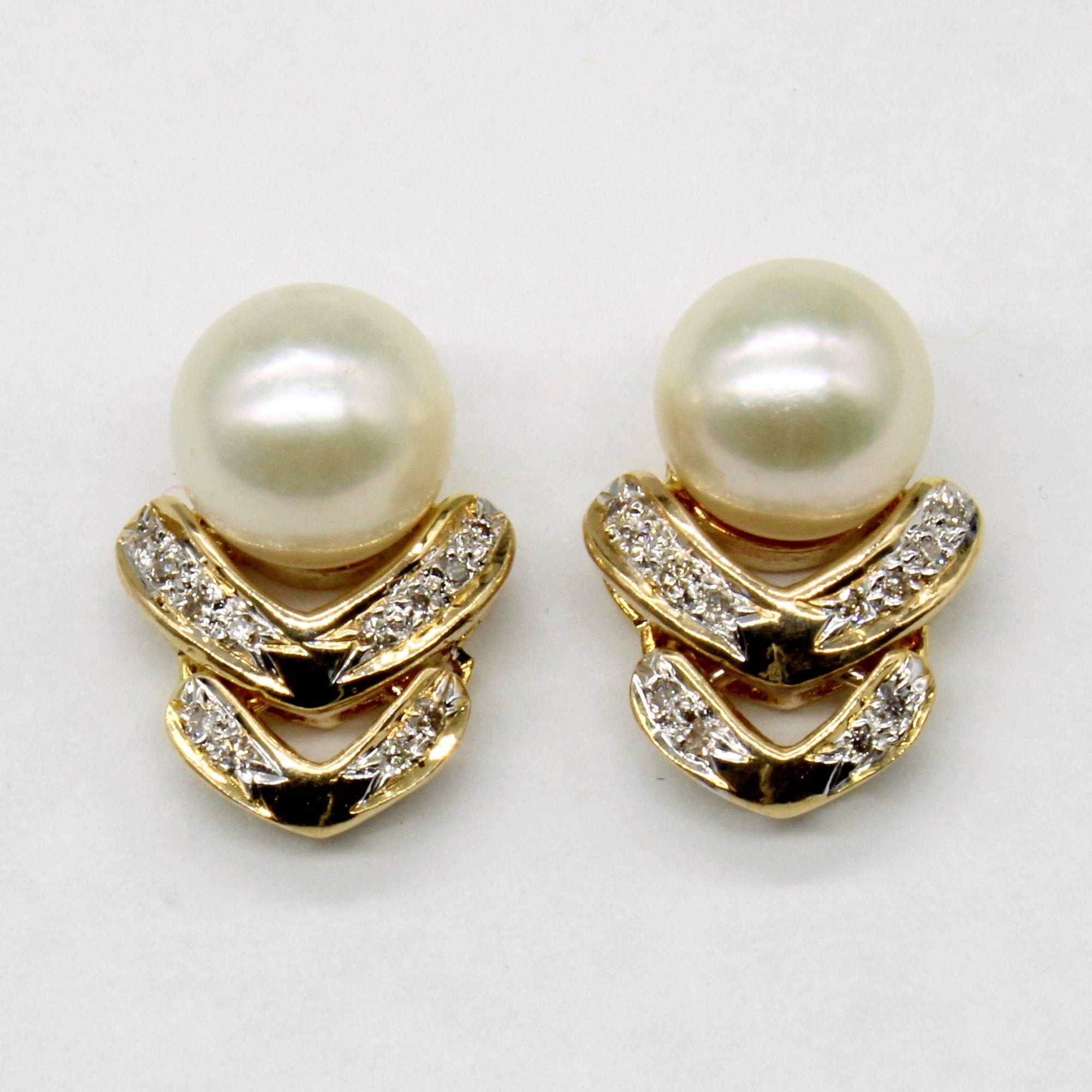Pearl & Diamond Earrings | 0.12ctw |