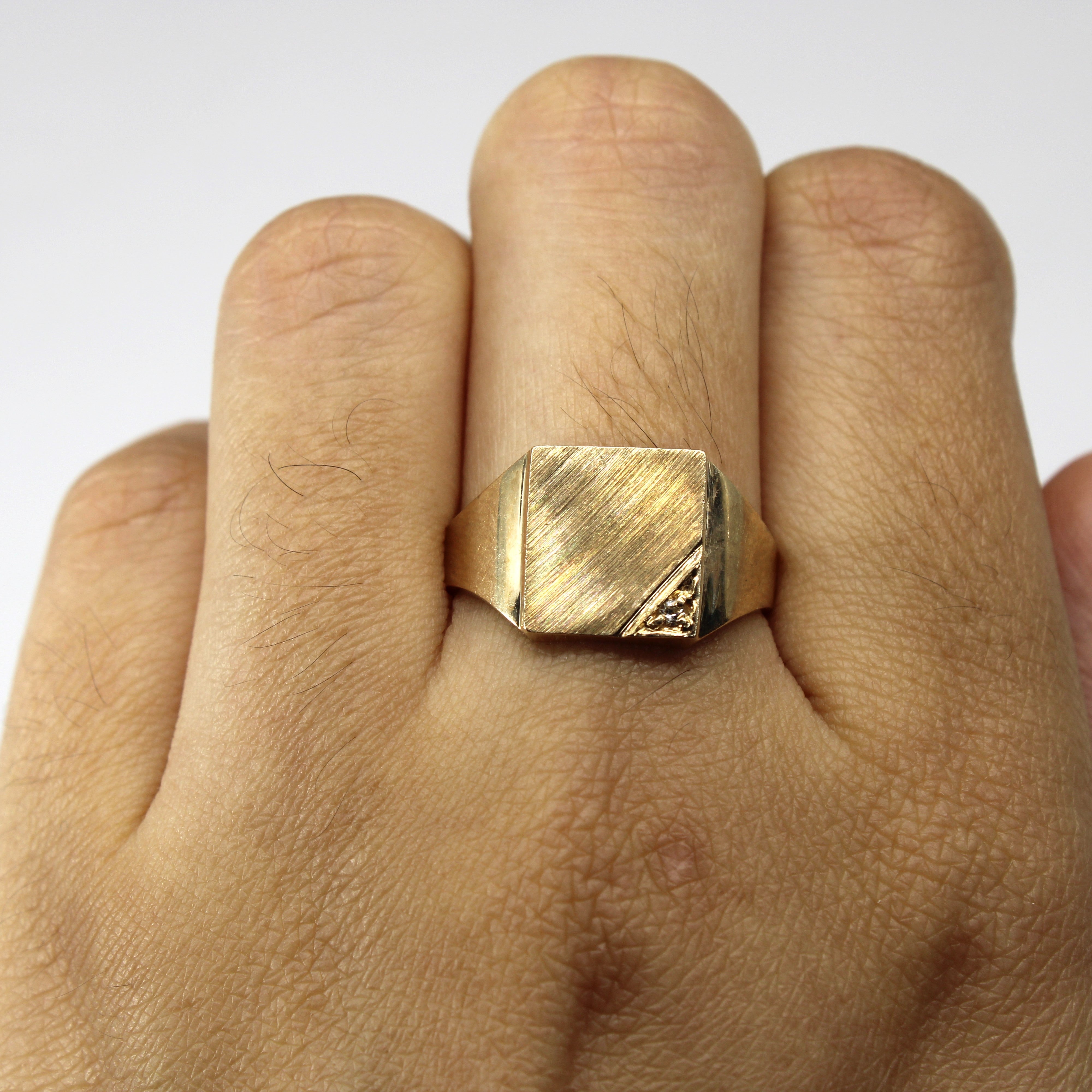 Diamond Signet Ring | 0.02ct | SZ 9 |