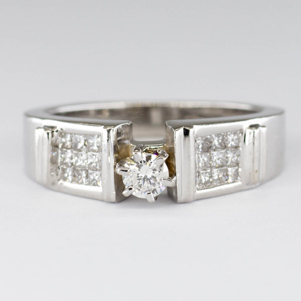 Cluster Diamond White Gold Ring | 0.62ctw | SZ 7 |
