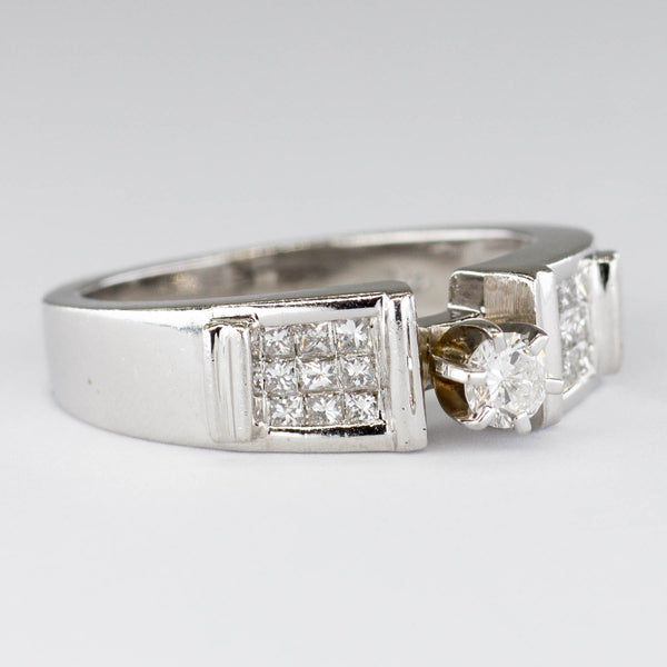 Cluster Diamond White Gold Ring | 0.62ctw | SZ 7 |