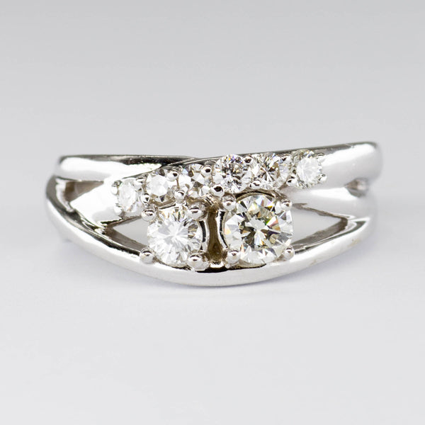 Prong Set Diamond Crossover Ring | 0.59ctw | SZ 6 |